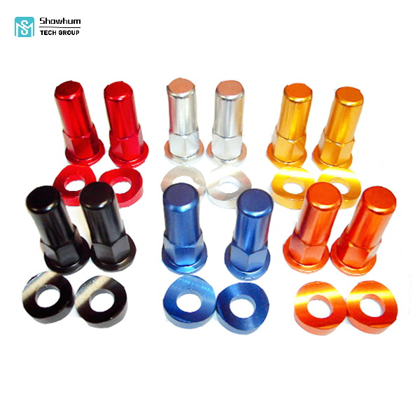 Showhum Custom Metal Works Aluminum Motorcycle Parts Wheel Rim Lock Nut With Color Anodized