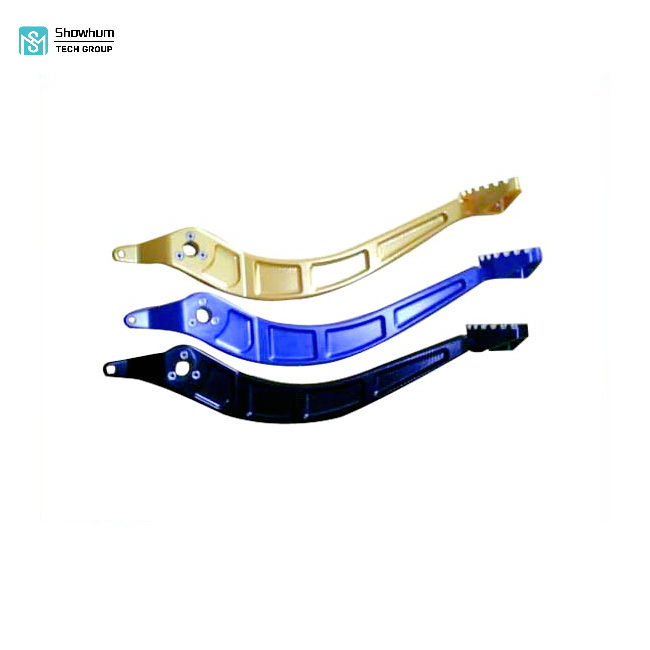 Showhum CNC Machining Aluminum Motorcycle Parts, Foot Brake Lever With Various Anodized Color