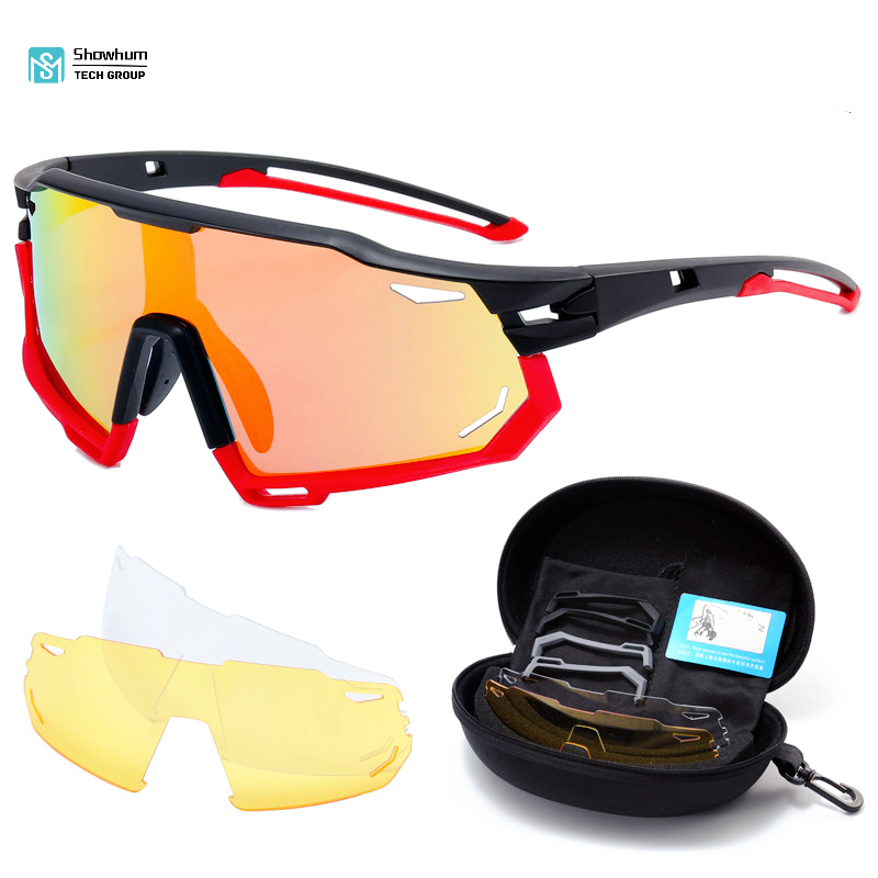 Large frame polarized sunglasses set, color changing glasses, men's and women's outdoor sports cycling sunglasses