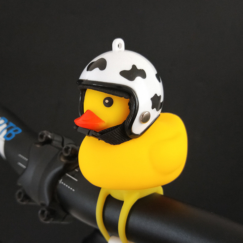 Athmedic Motorcycle Bike Bell Broken Wind Duck Riding Light Cycling Accessories Small Yellow Duck Helmet Child Horn 002